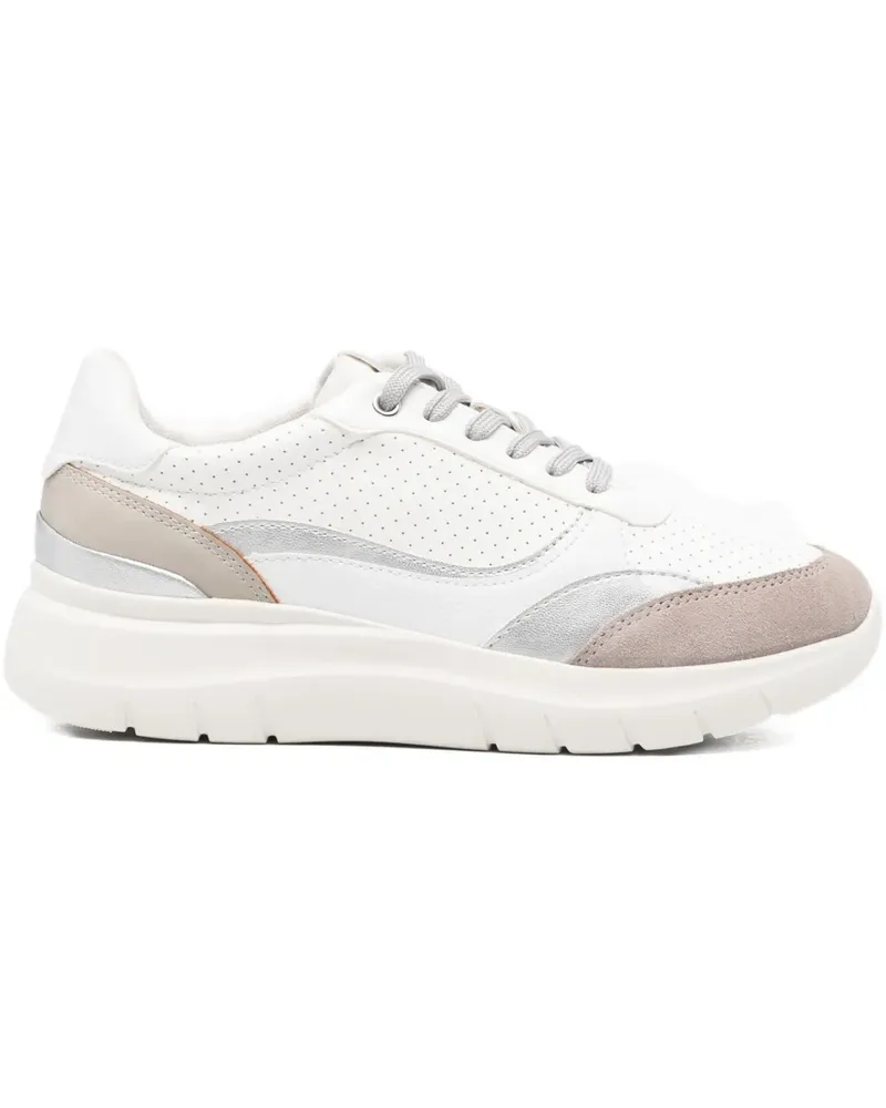 Geox Sneakers mit Kontrasteinsätzen - Weiß Weiß