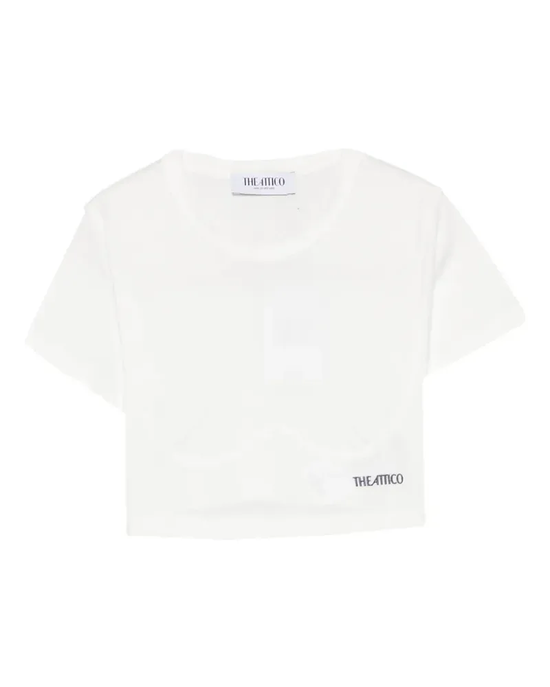 ATTICO Cropped-T-Shirt mit Logo-Print - Weiß Weiß