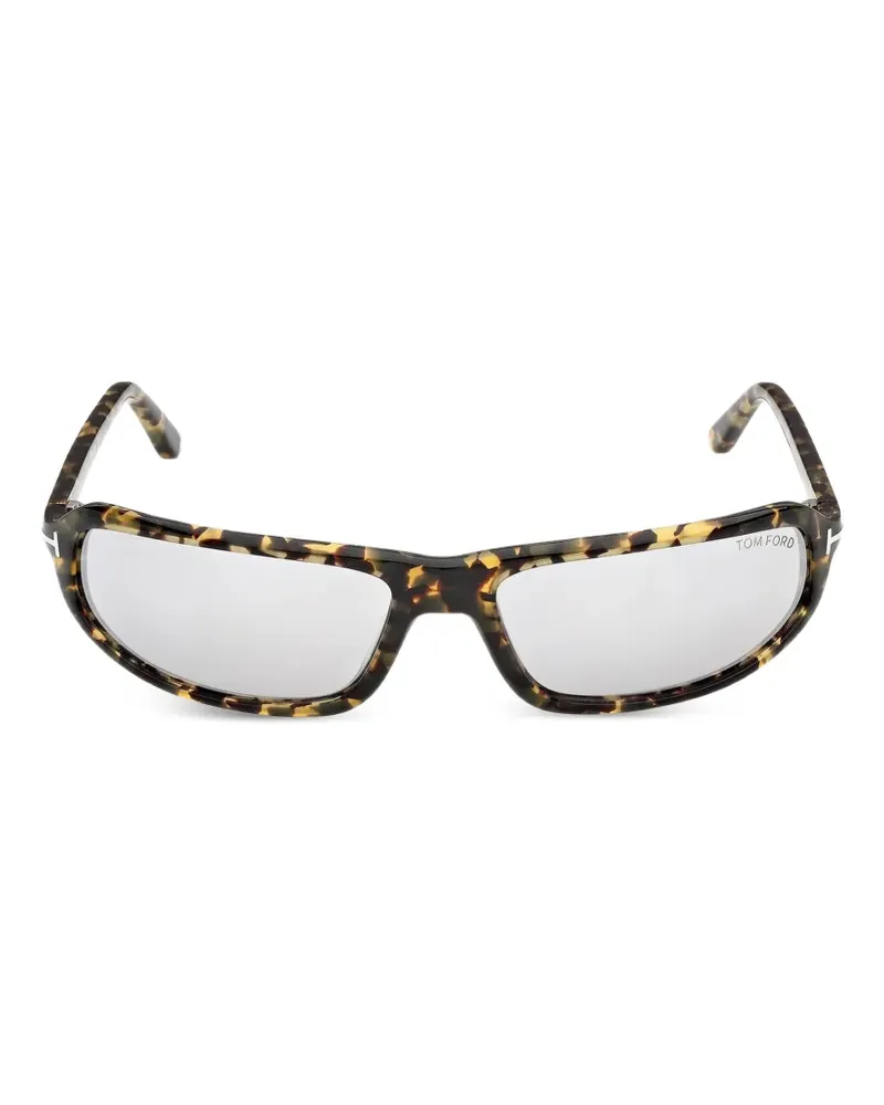 Tom Ford tortoiseshell-effect rectangle-frame sunglasses - Braun Braun