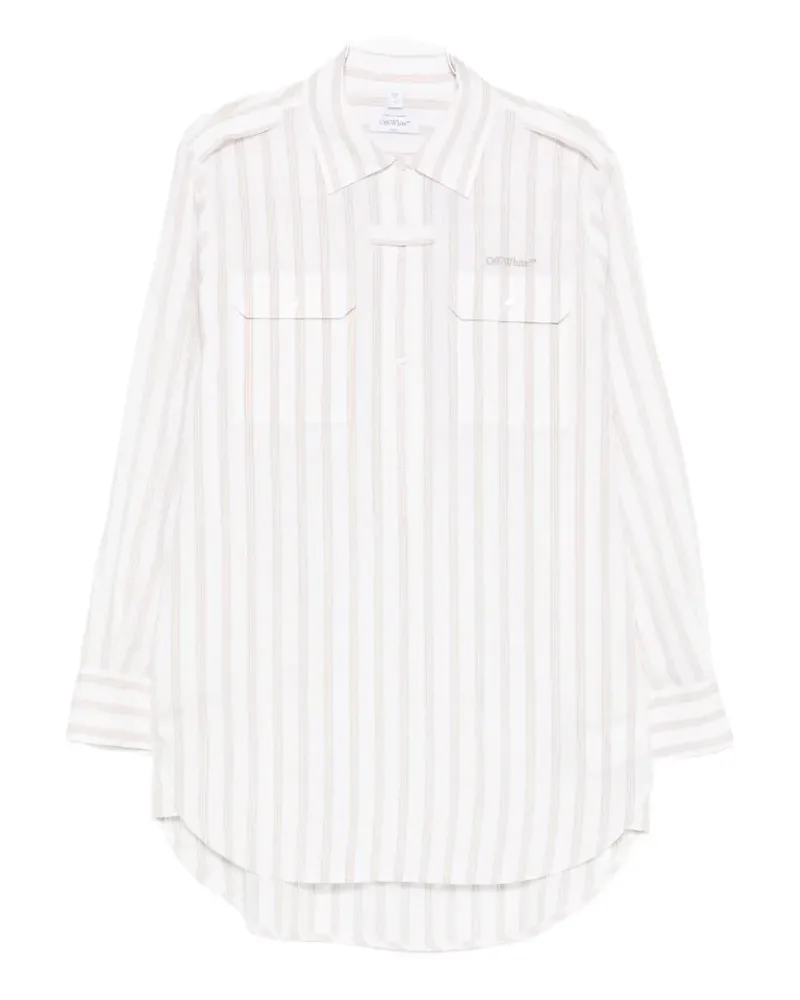 OFF-WHITE striped pocketed mini dress - Weiß Weiß
