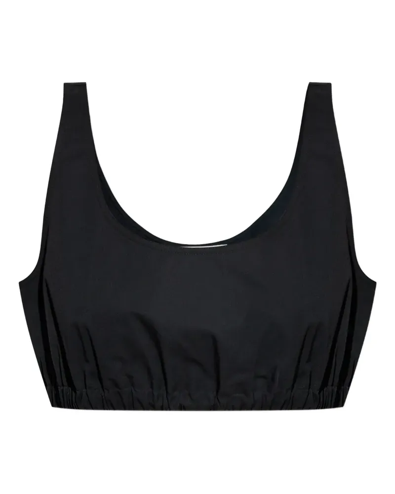 Tory Burch Cropped-Top mit Falten - Schwarz Schwarz
