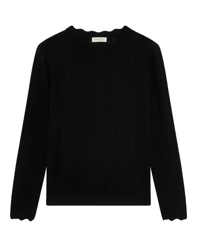 MAISON HOTEL Priscilla Pullover aus Pointelle-Strick - Schwarz Schwarz