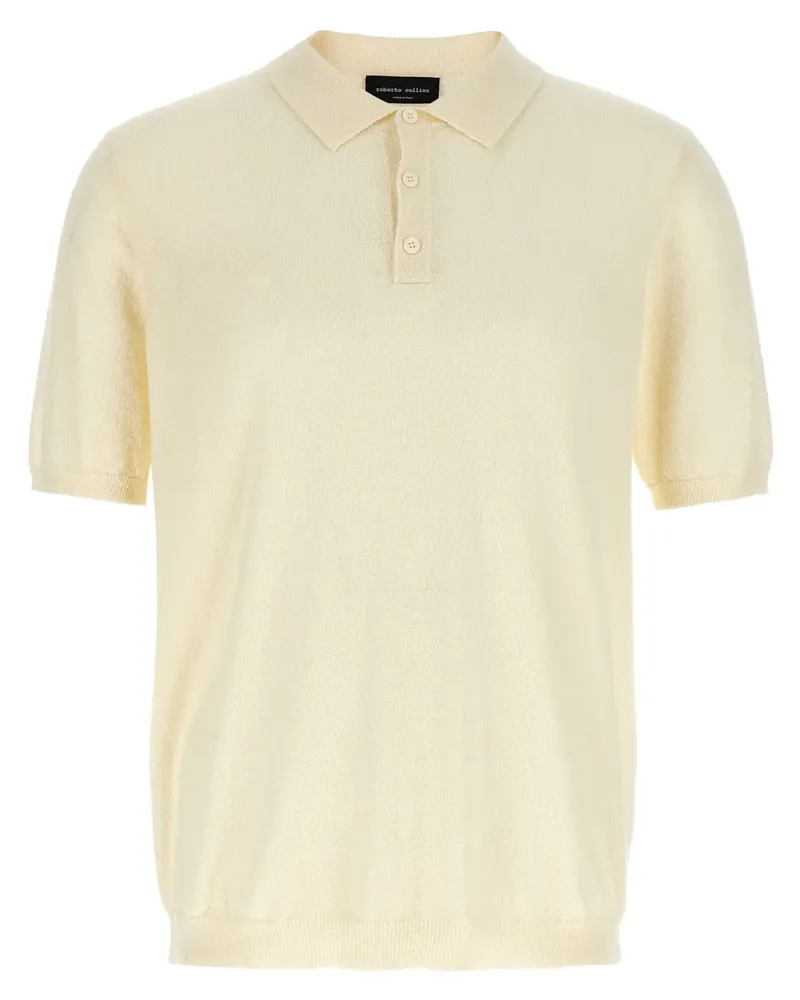 Roberto Collina Strukturiertes Poloshirt - Weiß Weiß