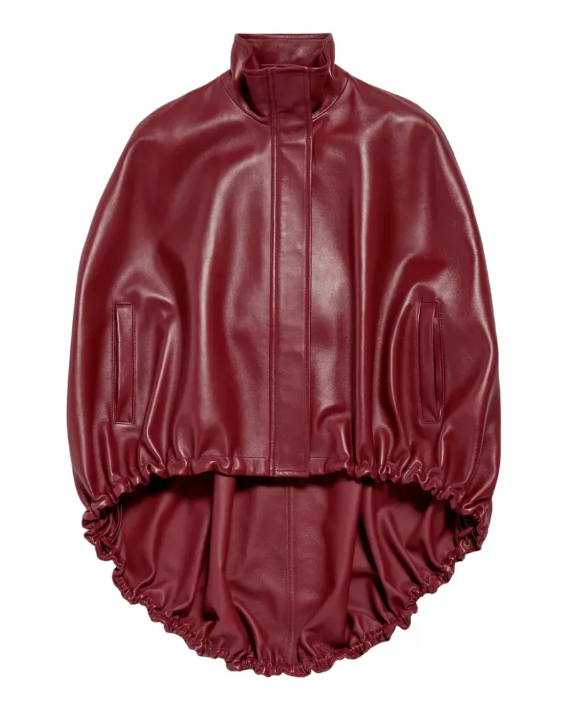 Balenciaga stand collar leather cape - Rot Rot