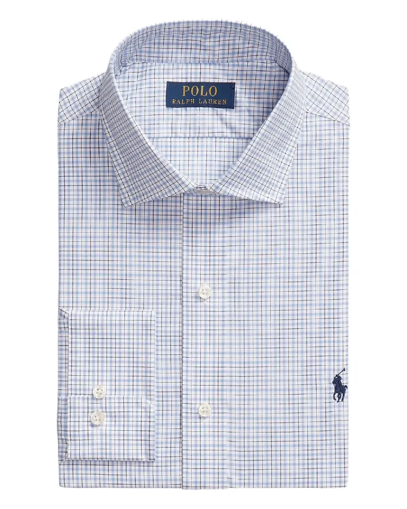 Ralph Lauren check logo-embroidered shirt - Blau Blau