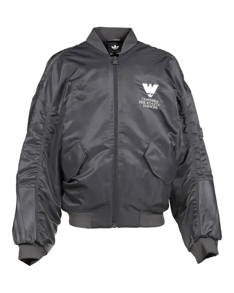 adidas x Willy Chavarria logo-patch bomber jacket - Grau Grau