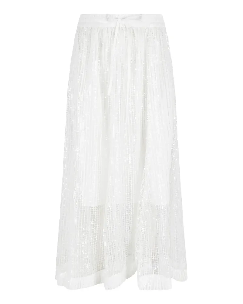 MEIMEIJ sequin-embellished mesh midi skirt - Weiß Weiß