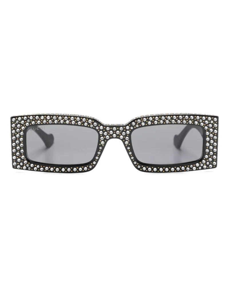Gucci Sonnenbrille mit Logo-Schild - Schwarz Schwarz