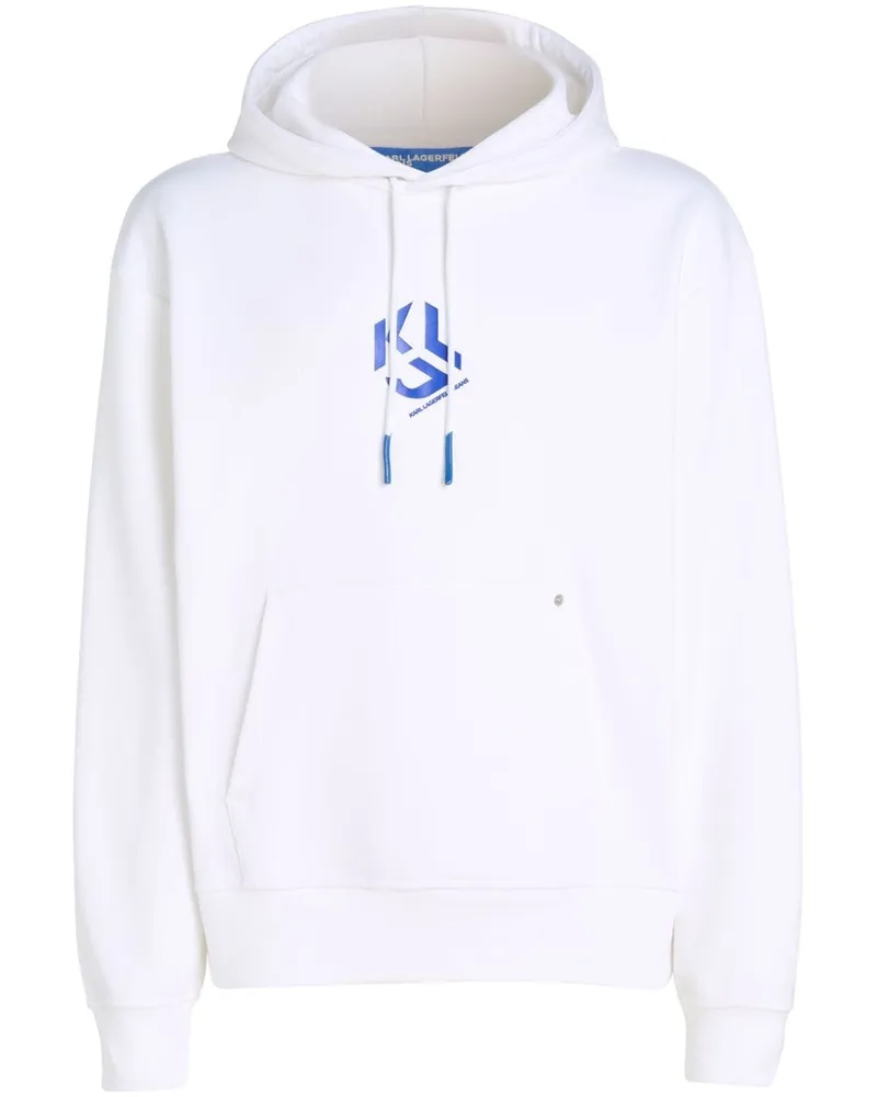 Karl Lagerfeld Hoodie mit Logo-Print Weiß