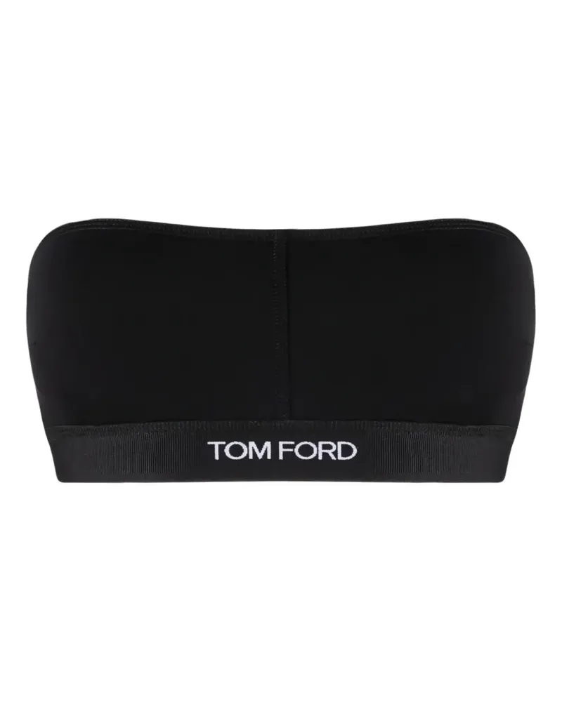 Tom Ford logo bandeau bra - Schwarz Schwarz