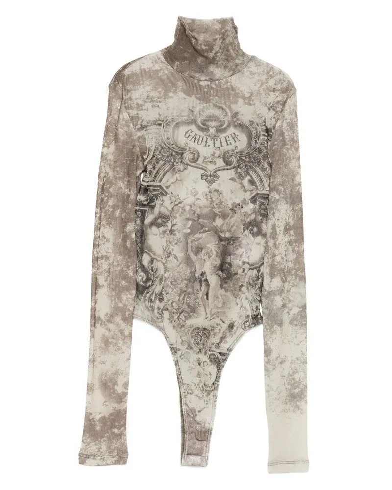 Jean Paul Gaultier Body mit Médaillon-Print - Grau Grau
