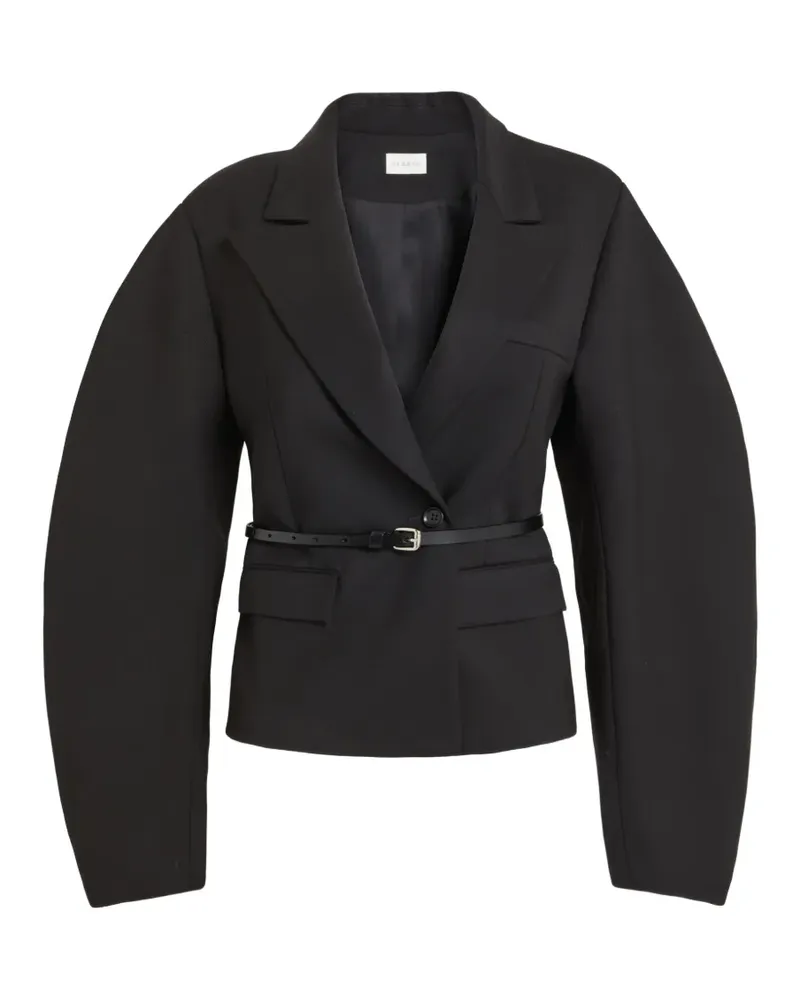 P.A.R.O.S.H. P.A.R.O H. Jacke mit Gürtel und skulpturalen Ärmeln - Schwarz Schwarz