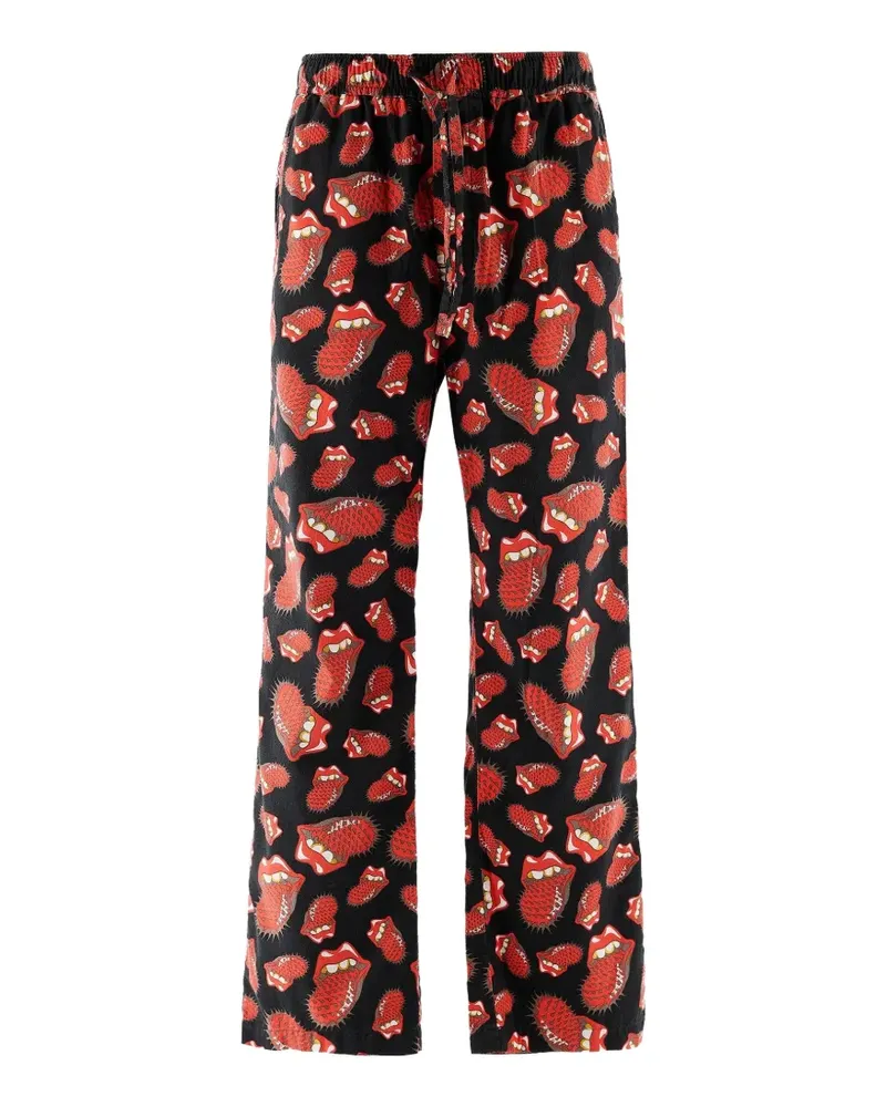 SAINT MXXXXXX x The Rolling Stones pyjama bottom - Schwarz Schwarz