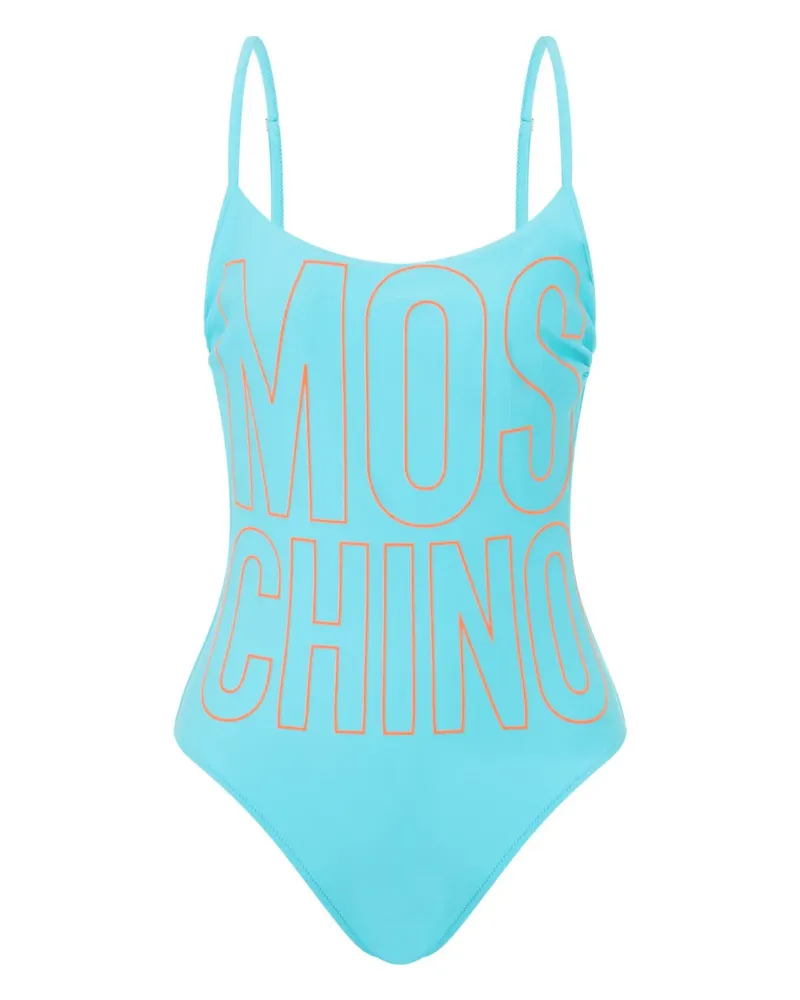 Moschino Badeanzug mit Logo-Print - Blau Blau