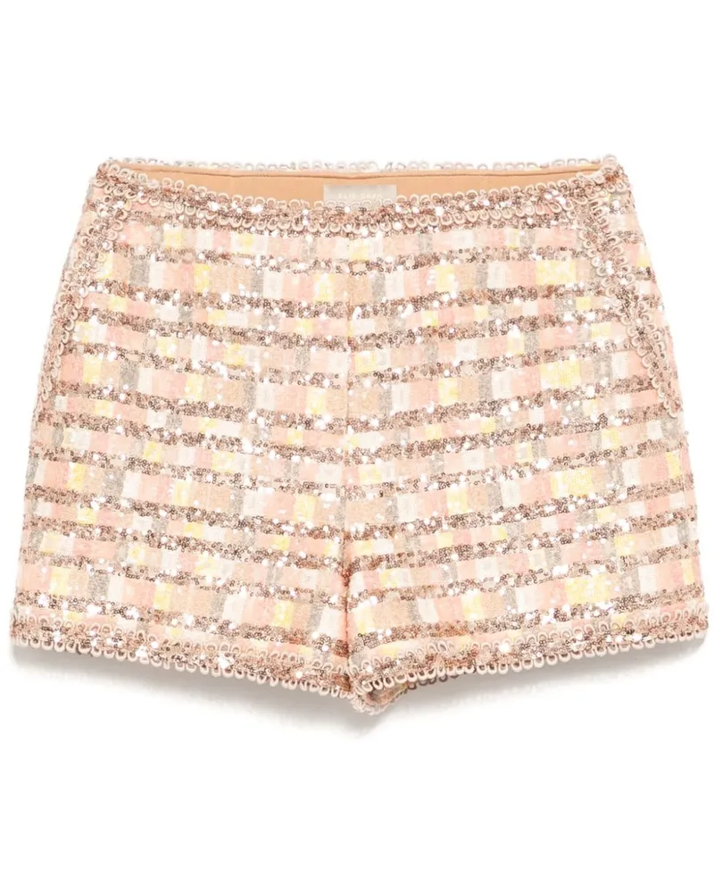 Elie Saab Tweed-Shorts mit Pailletten - Rosa Rosa
