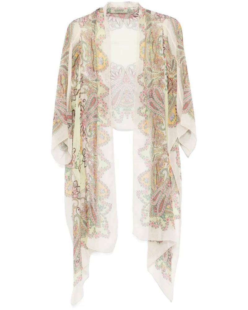 Etro Cape mit Paisley-Print - Grün Grün