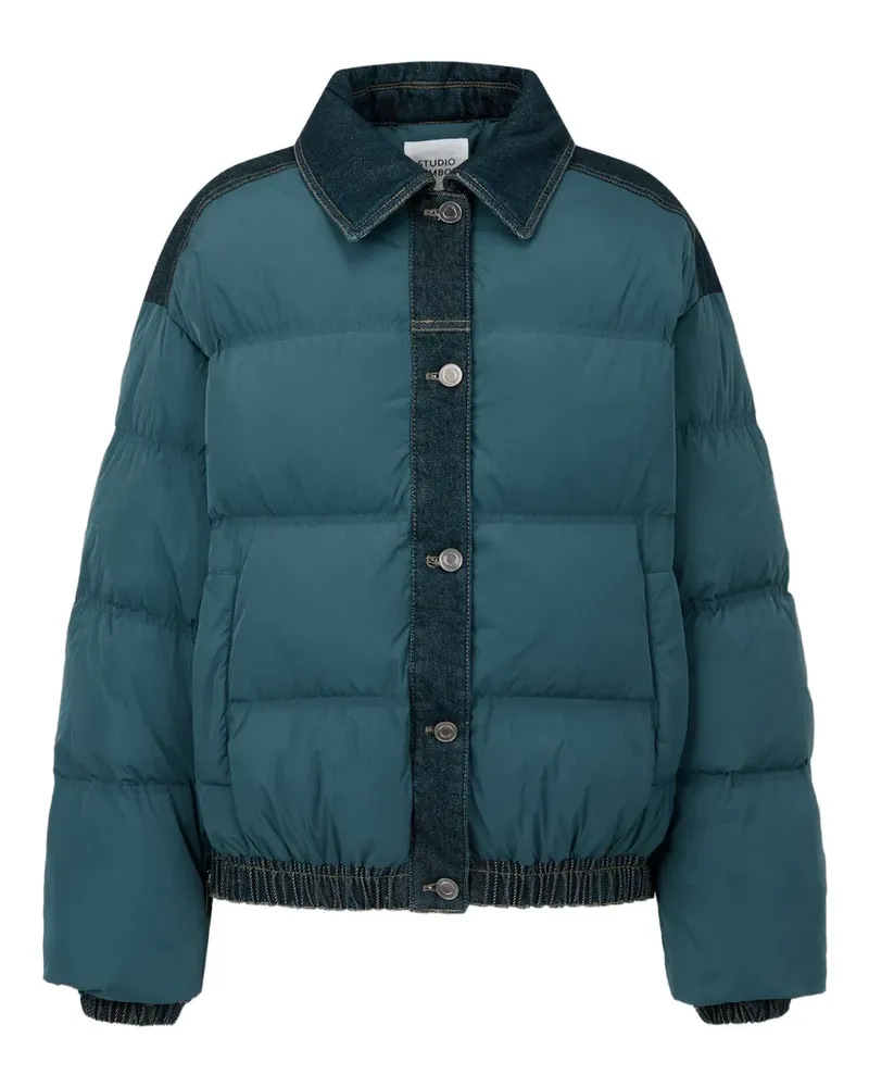 STUDIO TOMBOY denim-trim puffer jacket - Blau Blau
