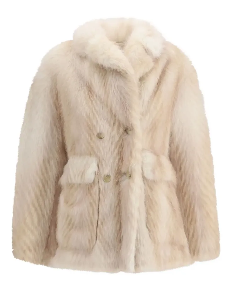 s.w.o.r.d 6.6.44 herringbone-pattern coat - Nude Nude