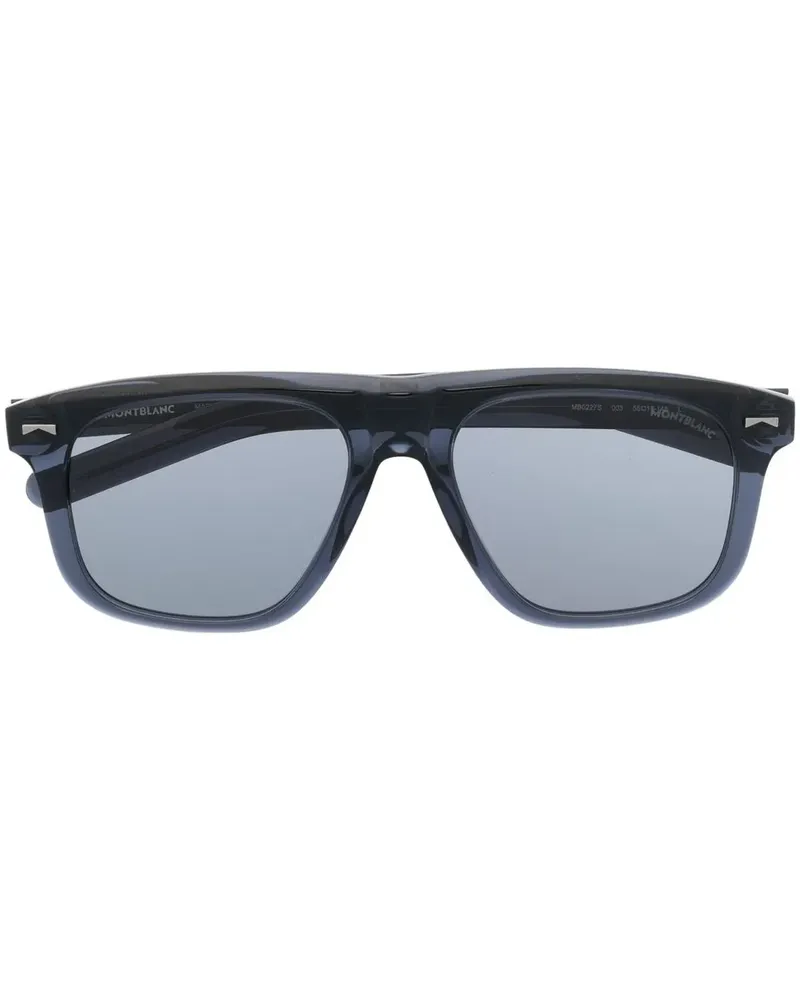 Montblanc Sonnenbrille mit eckigem Gestell - Blau Blau