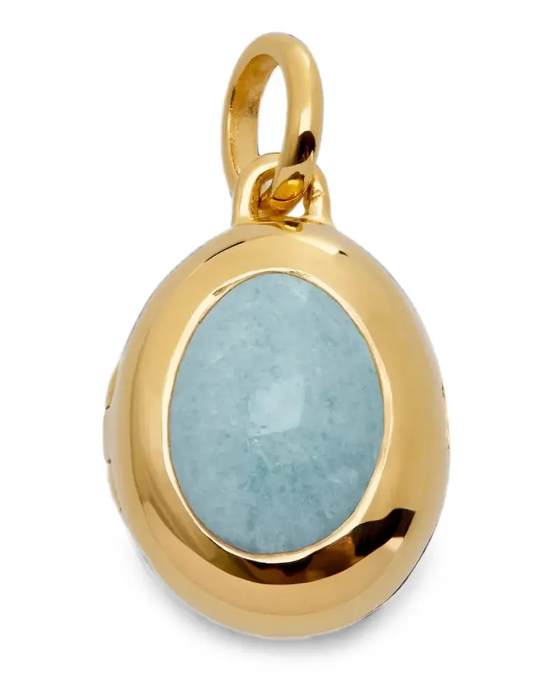 Monica Vinader March Birthstone Medaillon mit Aquamarin - Gold Gold
