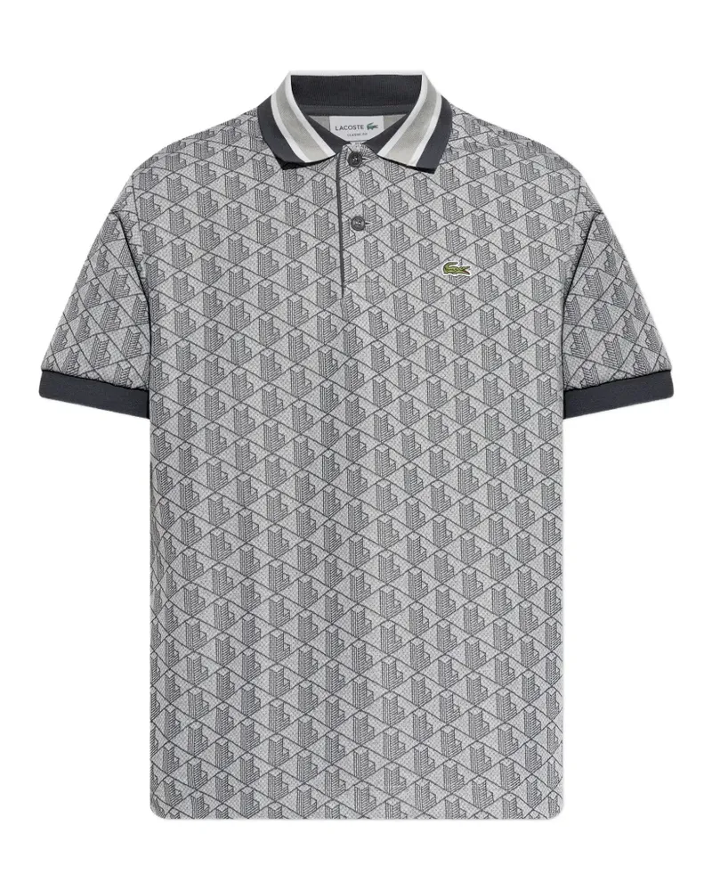 Lacoste geometric-print polo shirt - Grau Grau