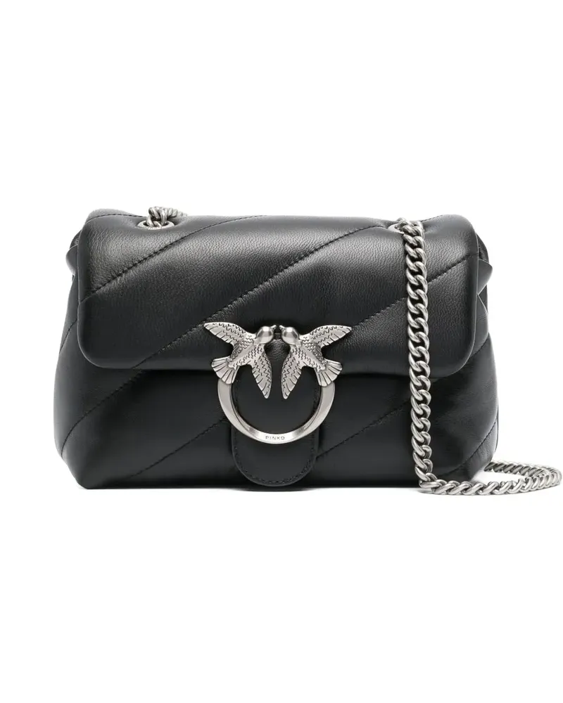 Pinko Love Mini quilted birds shoulder bag - Schwarz Schwarz