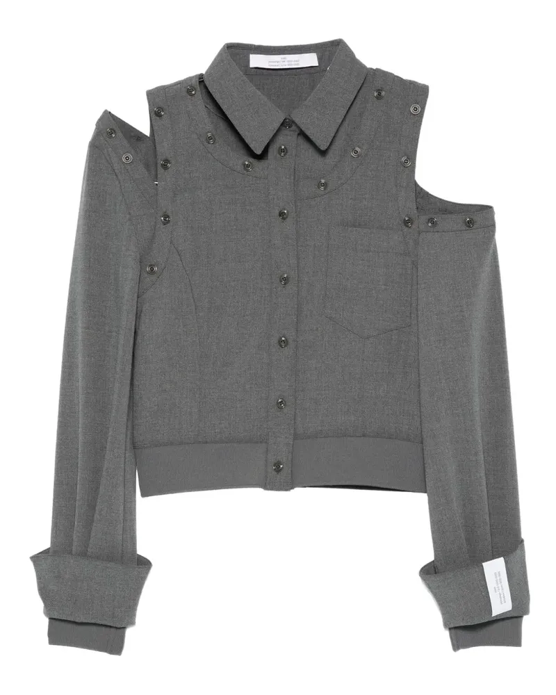 Rokh Hemd mit Cut-Out - Grau Grau