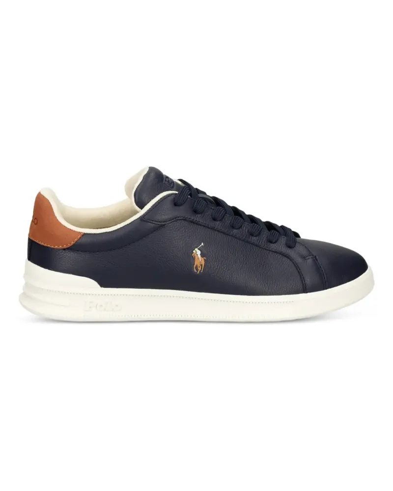 Ralph Lauren logo-embroidered leather sneakers - Blau Blau