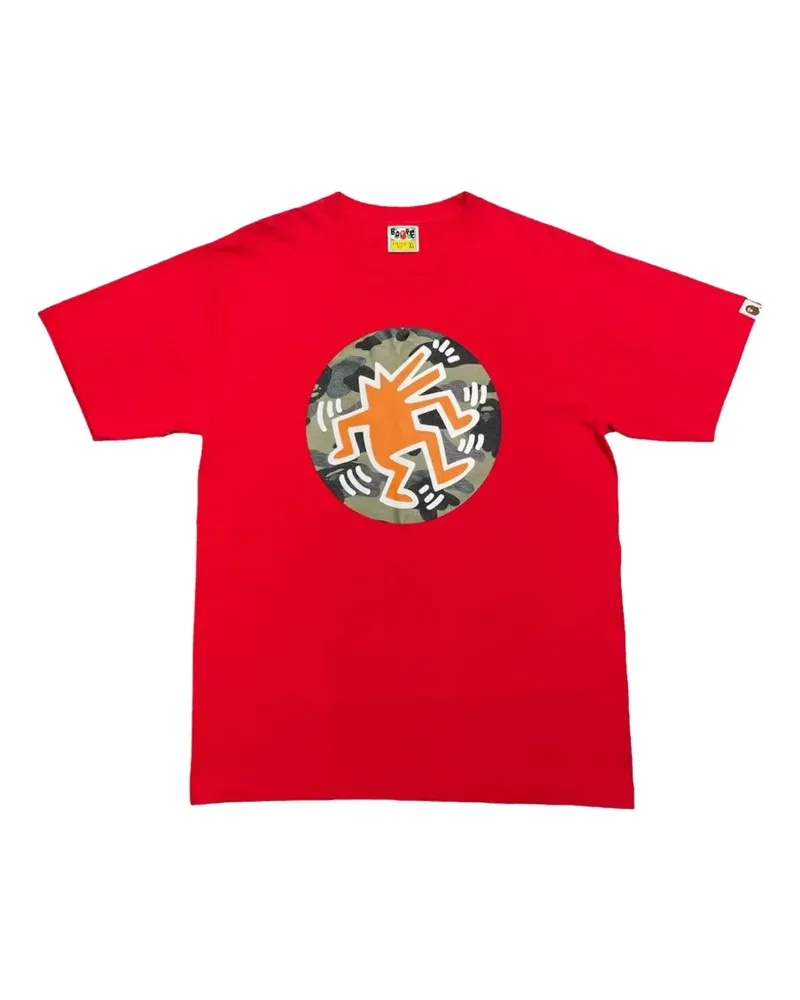 BAPE Keith Haring graphic-print T-shirt - Rot Rot