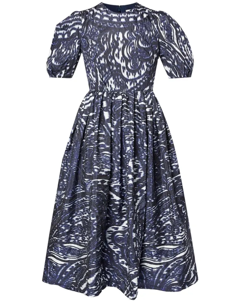 Erdem Midikleid mit Puffärmeln - Blau Blau