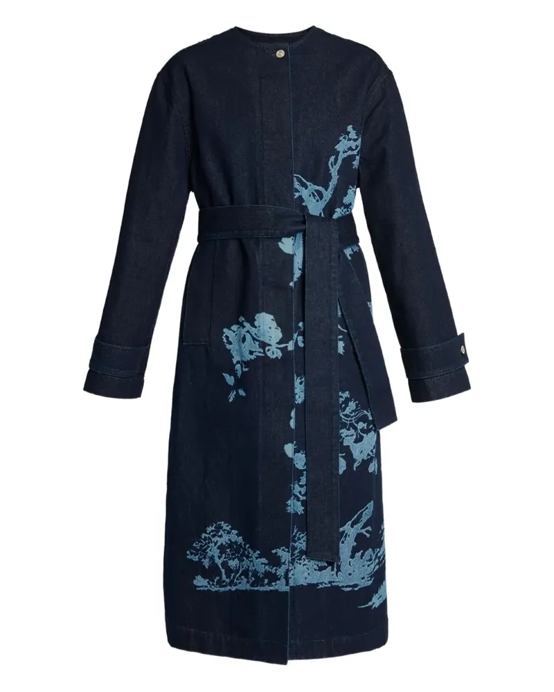 Erdem Mantel mit Blumenmuster - Blau Blau