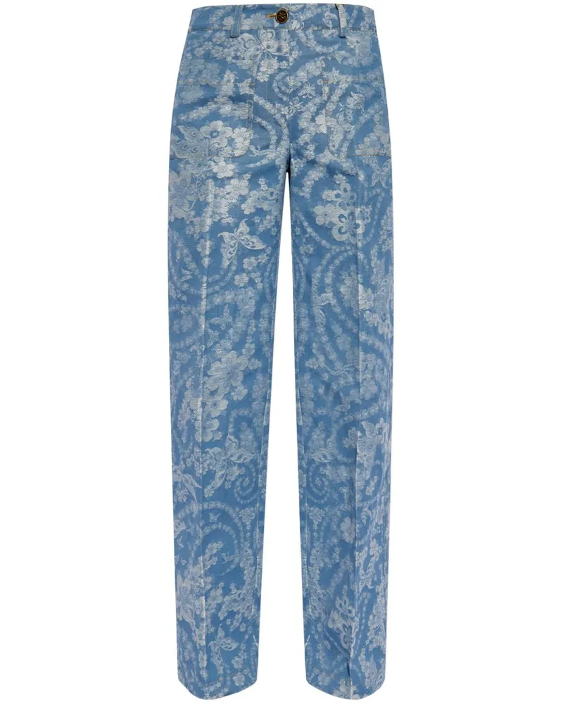 Etro Jeans mit Blumen-Print - Blau Blau
