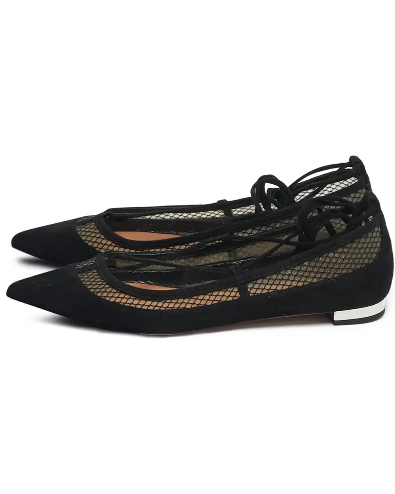 Aquazzura Flache Pumps mit Schnürung - Schwarz Schwarz