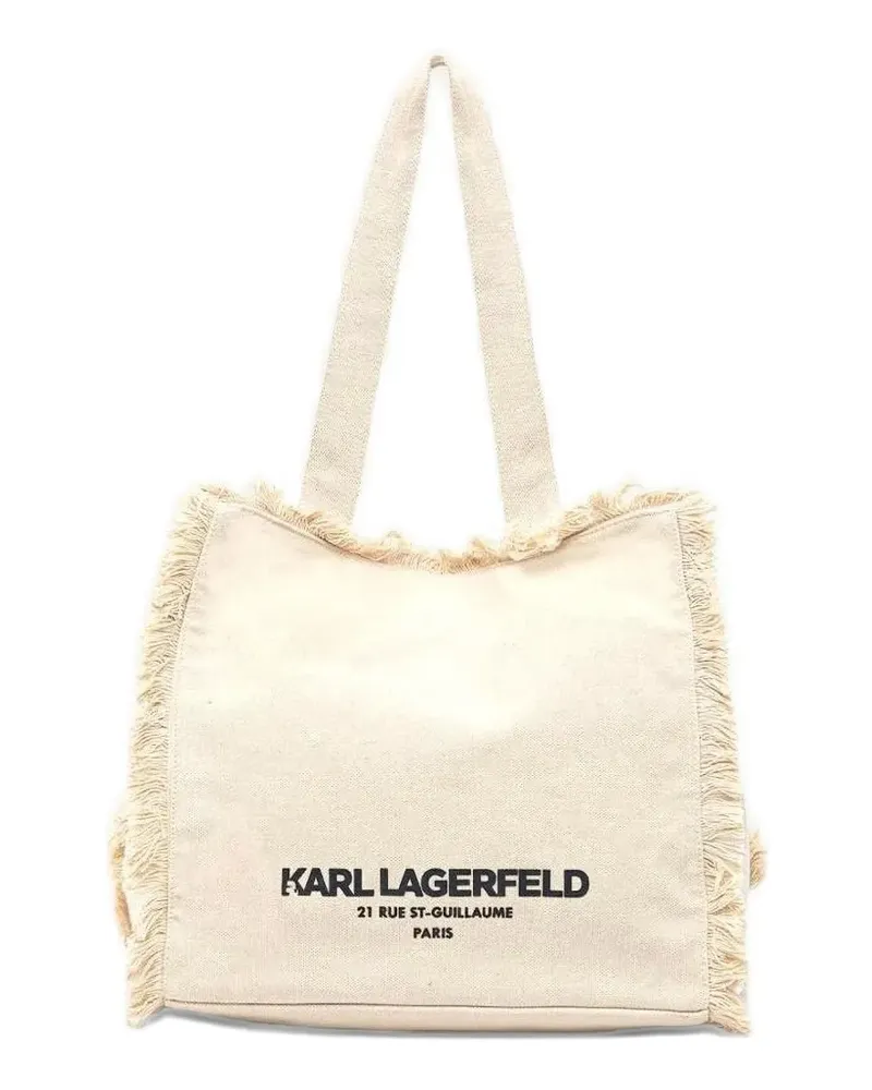 Karl Lagerfeld frayed-edge tote bag - Nude Nude
