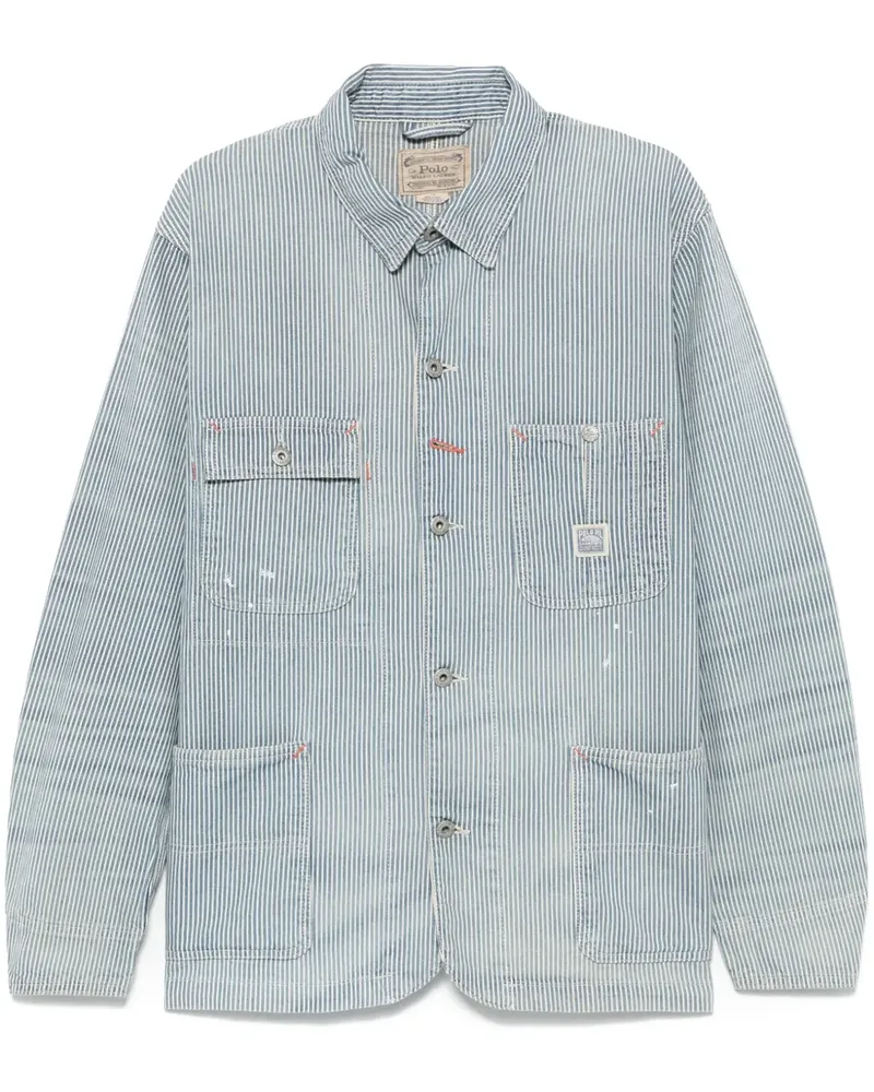 Ralph Lauren Gestreifte Hemdjacke - Blau Blau