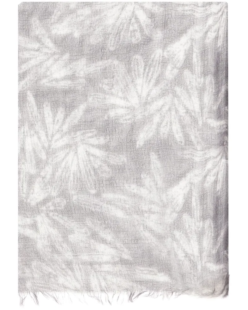 Brunello Cucinelli Schal mit Blumen-Print - Grau Grau