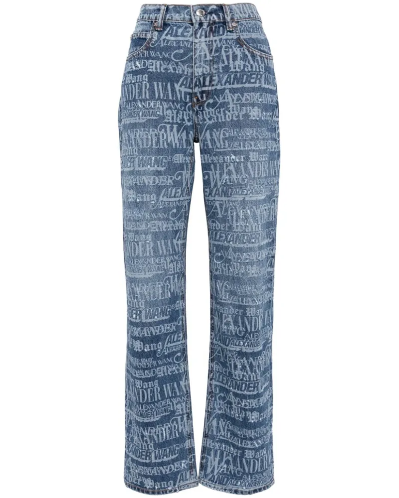 Alexander Wang EZ Jeans mit Logo-Print Blau