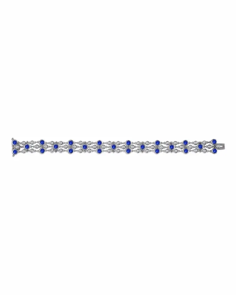 Pragnell 18kt Bubbles Weißgoldarmband mit Saphiren und Diamanten - Silber Silber