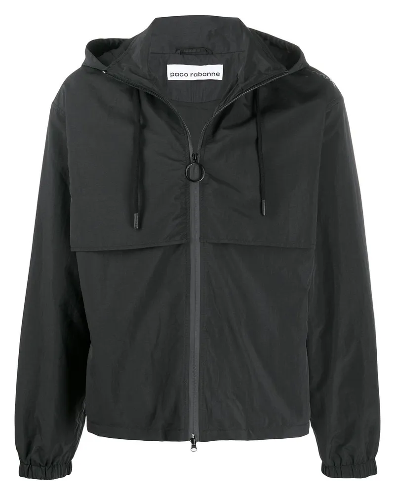 Paco Rabanne Kapuzenjacke mit Kordelzug - Schwarz Schwarz
