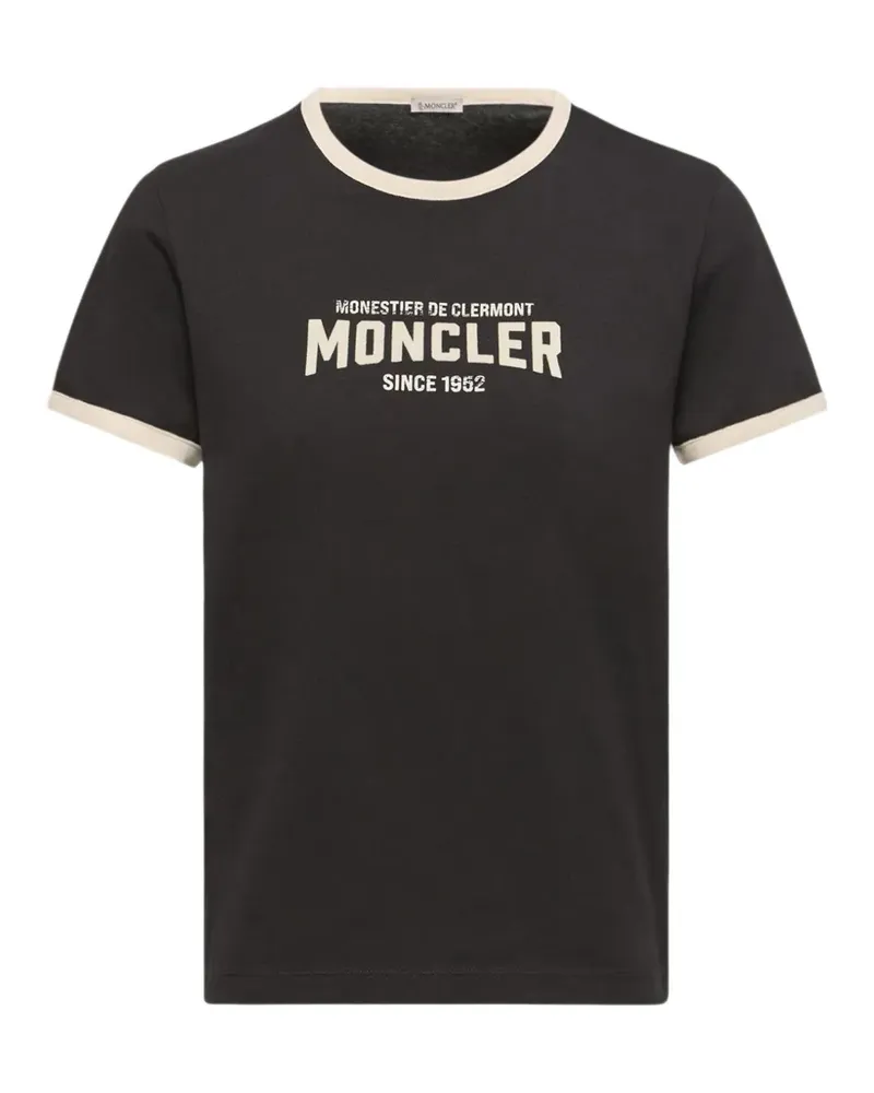 Moncler T-Shirt mit Logo-Print - Schwarz Schwarz