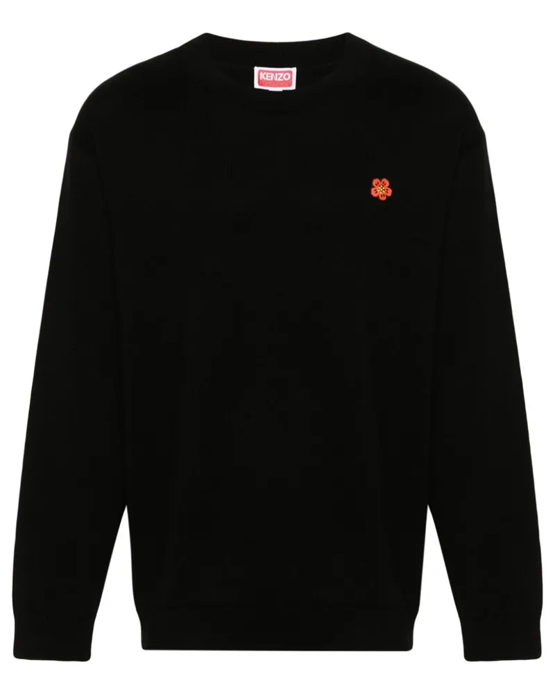 Kenzo Pullover mit Boke Flower-Patch - Schwarz Schwarz