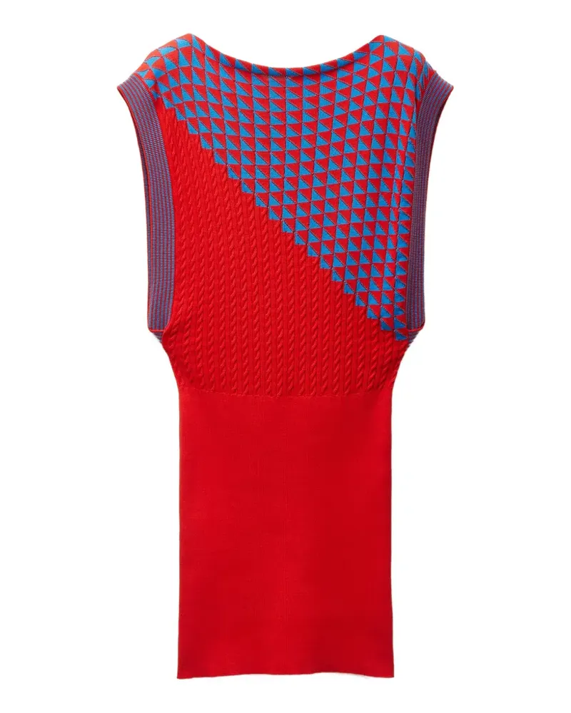 Versace Minikleid aus Baumwollstrick - Rot Rot