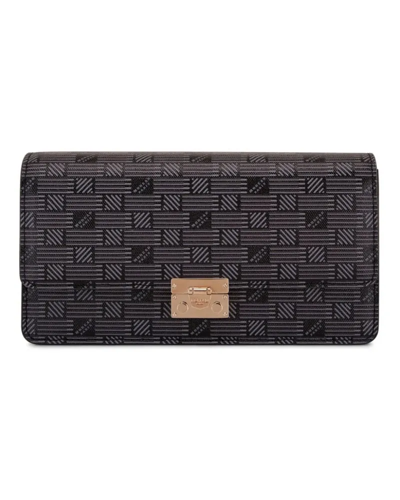 Moreau Paris Gigi Clutch mit Logo-Print Schwarz