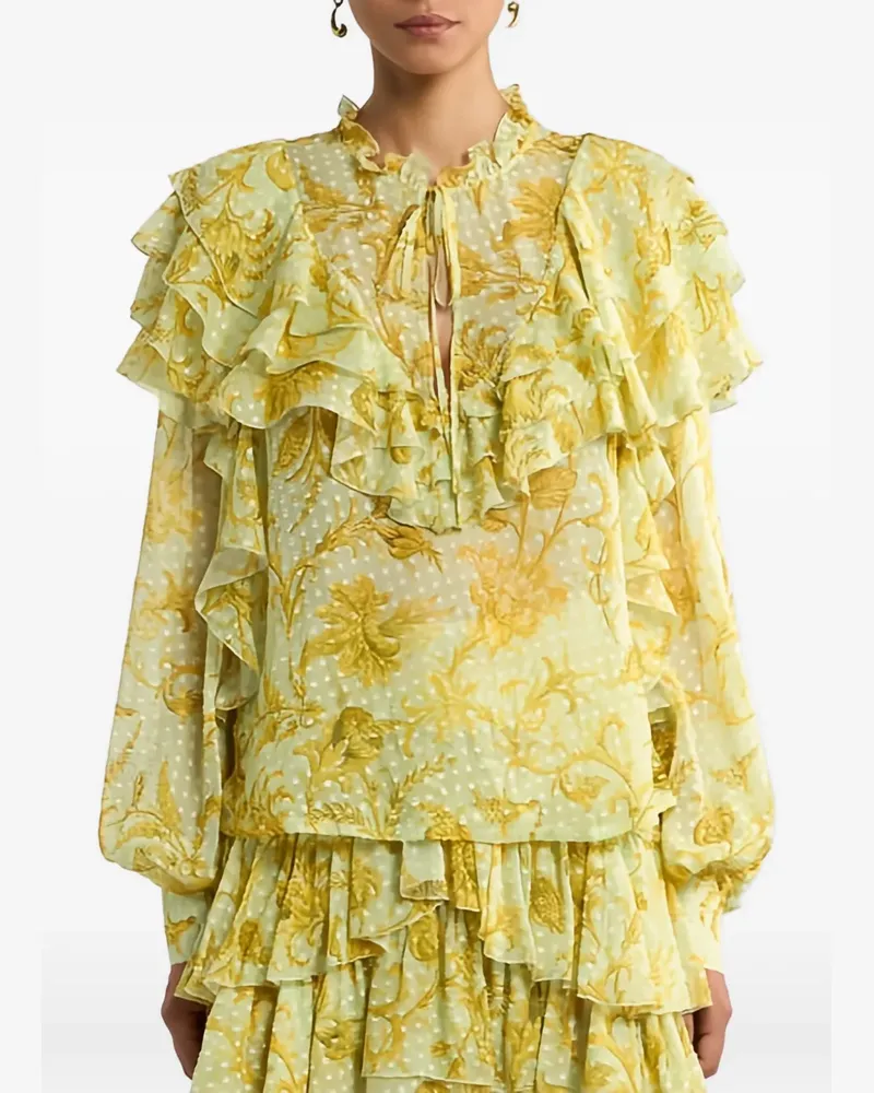 Etro Oberteil mit Blumenmuster - Gelb Gelb