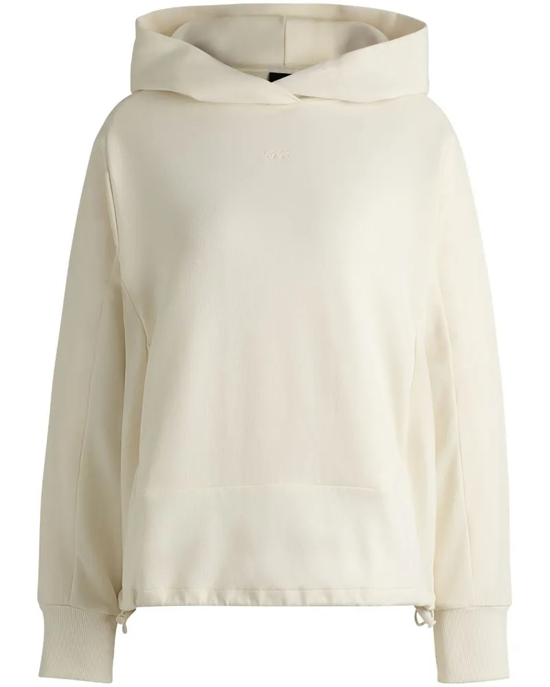 HUGO BOSS Hoodie mit Logo-Stickerei - Weiß Weiß