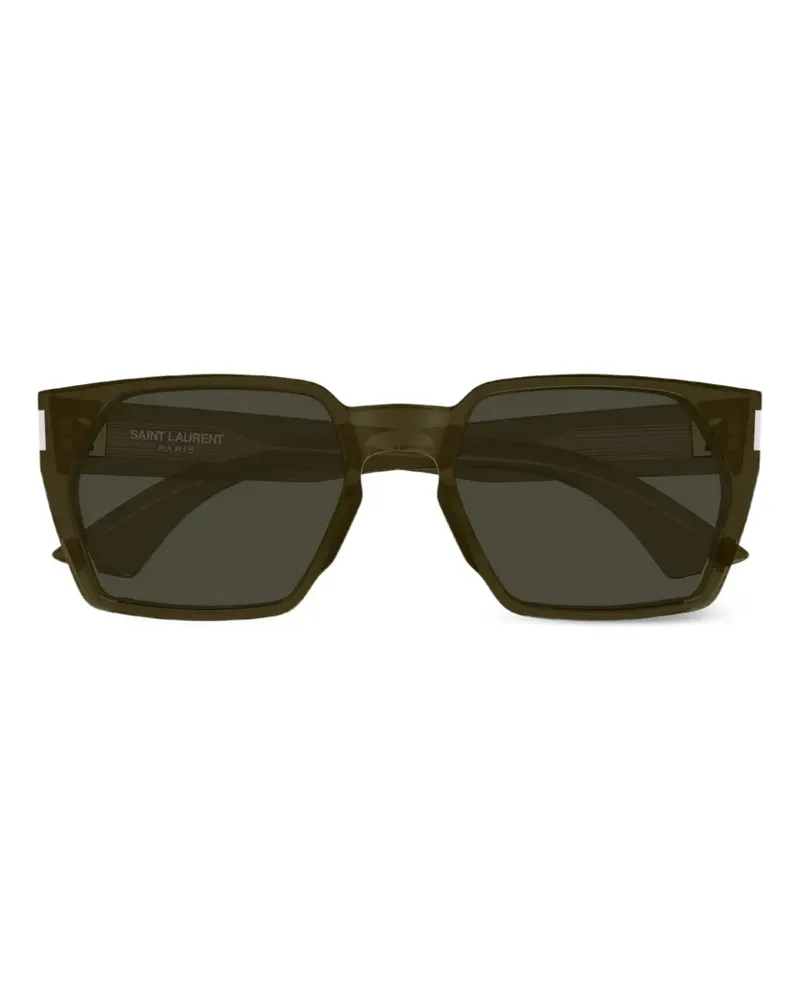 Saint Laurent Sonnenbrille mit eckigem Gestell - Grün Grün