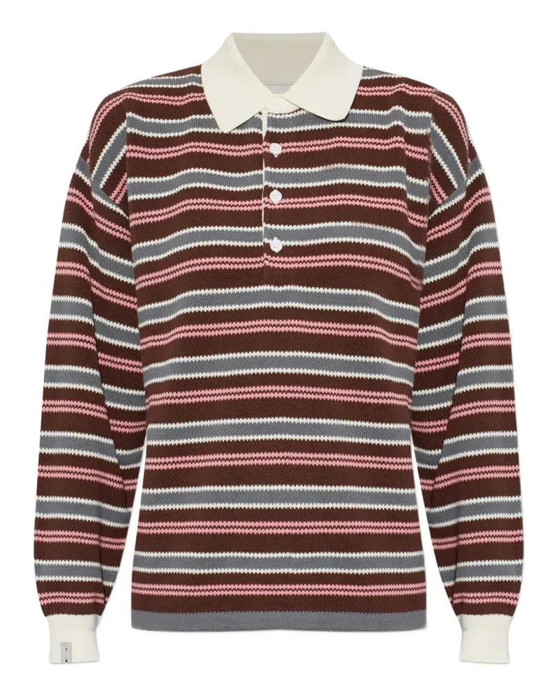 The Upside Gestreiftes Wonder Poloshirt - Braun Braun