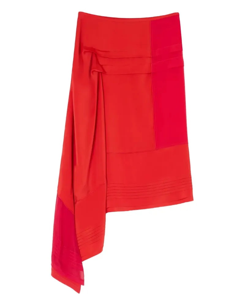 Christophe Lemaire Asymmetrischer Faltenrock - Rot Rot