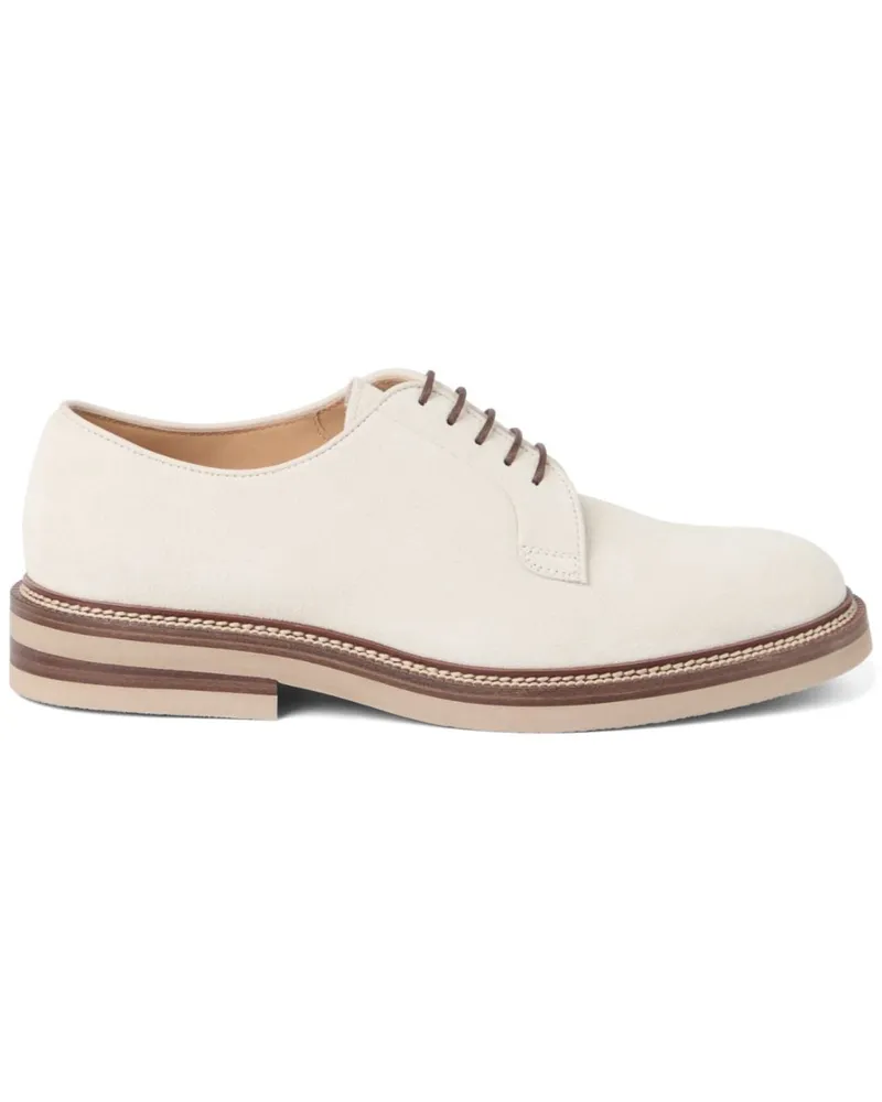 Brunello Cucinelli Derby-Schuhe aus Wildleder - Nude Nude