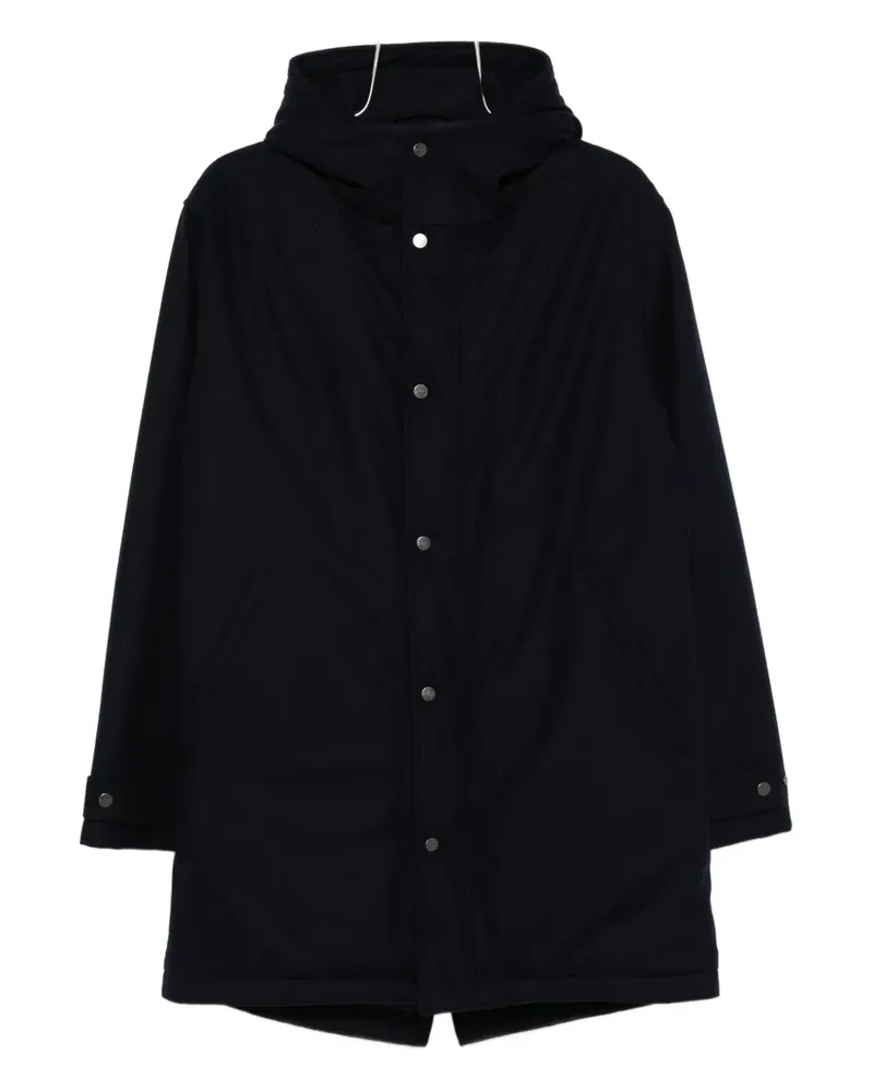 Kiton Geknöpfter Kapuzenmantel - Blau Blau